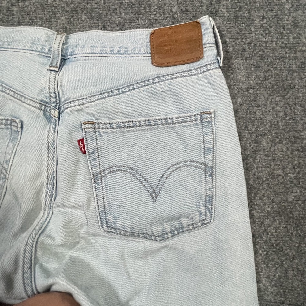 Levi's Premium High Loose Denim Jeans Womens Size 31 Washed Blue Wide Leg Baggy - Picture 10 of 14